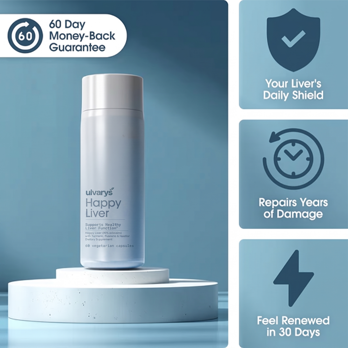 Happy Liver - European Pharmaceutical Grade Liver Protection & Recovery by Ulvarys™